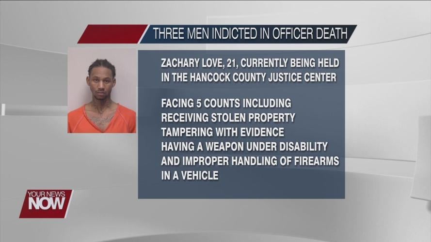 Three men accused of officer death indicted in court