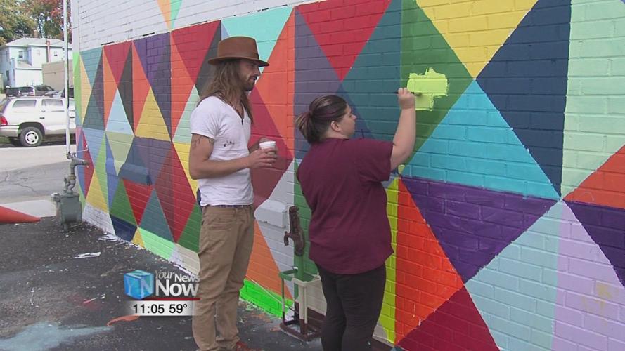 I Can Celebration Ministries works on church mural