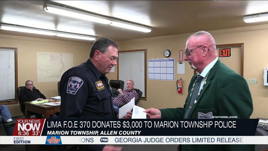 Lima Fraternal Order of Eagles 370 Donates $3,000 to Marion Township Police Department for Radio System Upgrades