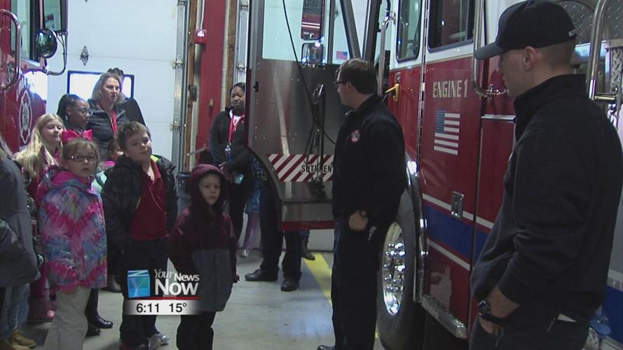 Lima Firefighters getting a little love from Lima City School children on Valentine's Day