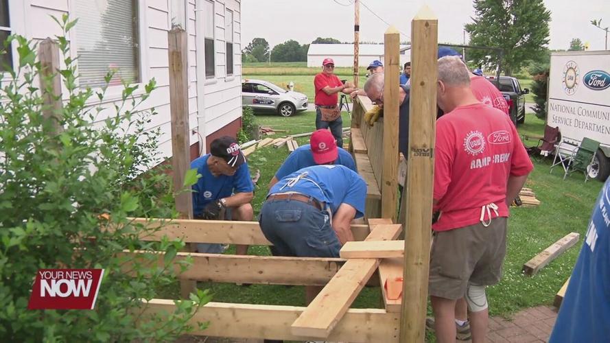 Local labor union installs access ramp to home of a family in need