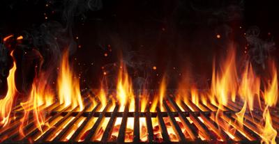 Barbecue Grill With Fire Flames Generic