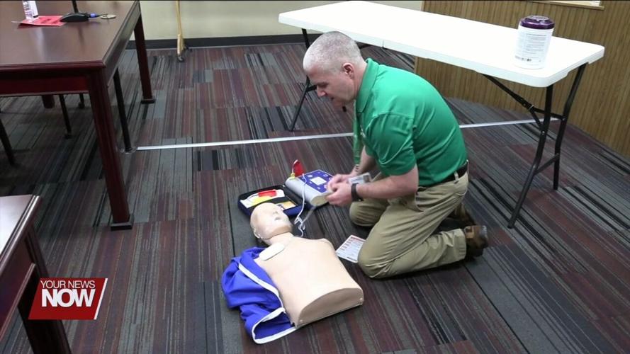 Lima Municipal Court employees get trained on AED donated from Lima Memorial