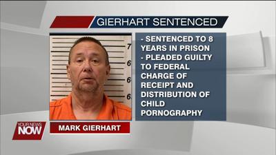Gierhart sentenced to 8 years in prison on a federal child pornography charge