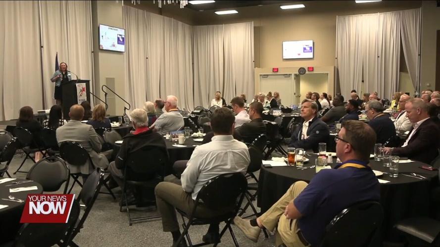 Lima Rotarians hear about the wide variety of services available at the Lima Public Library