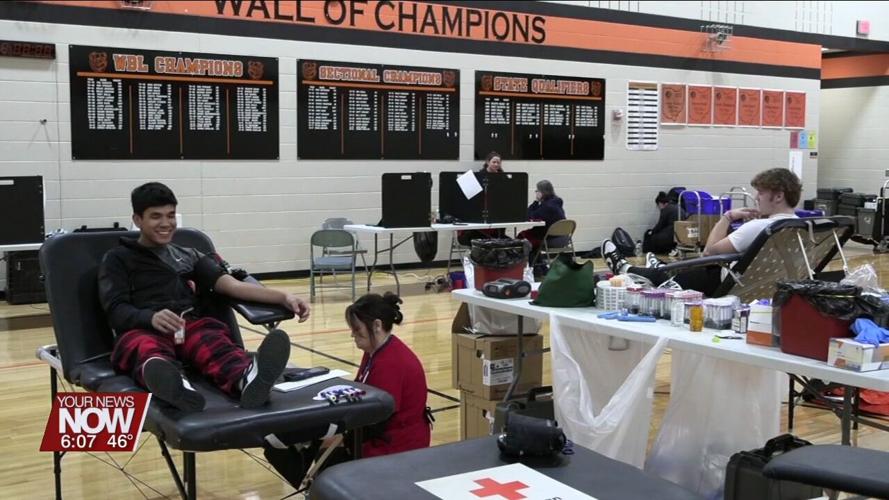 Elida High School students roll up their sleeves for a blood drive