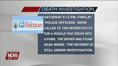 A person was found dead in a car that drove into a pond Saturday night