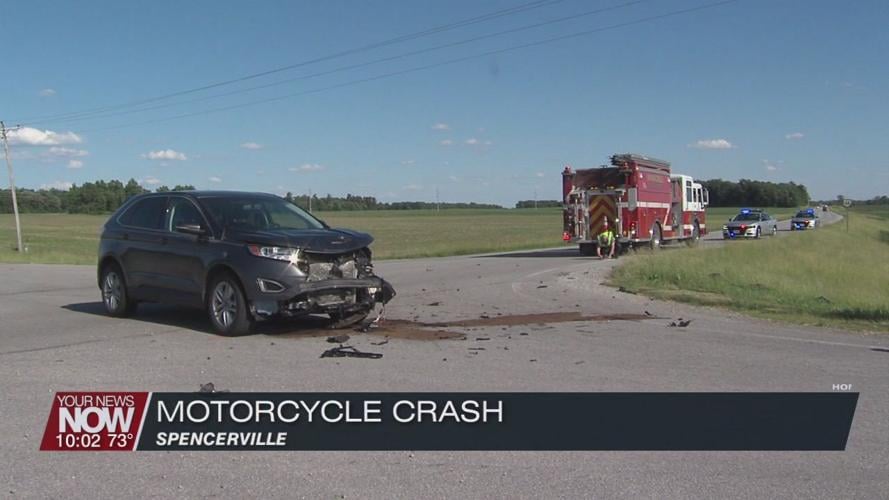 SUV and Motorcycle collide in Spencerville this afternoon