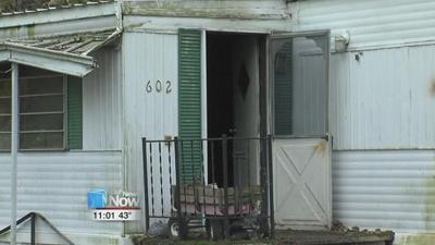 Fire destroys house trailer in Wapakoneta Friday afternoon.