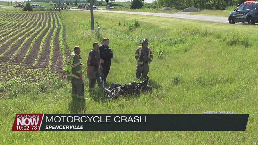 SUV and Motorcycle collide in Spencerville this afternoon