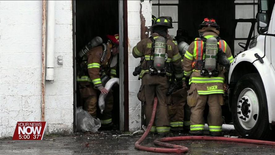 Wapakoneta Fire and EMS respond to a fire incident at 101 North Wood Street