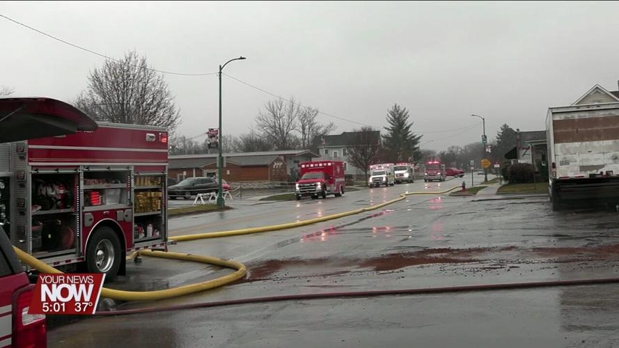 Wapakoneta Fire and EMS respond to a fire incident at 101 North Wood Street