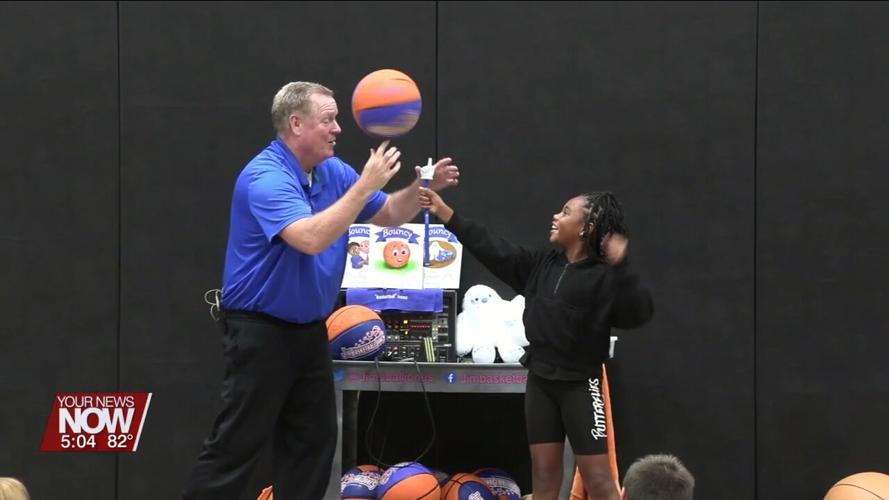 Jim "Basketball" Jones captivates Maplewood students with stunts and positive messages