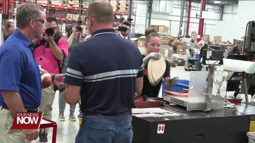 Lt. Governor Jon Husted sees firsthand the impact of Ada's Wilson Football Factory