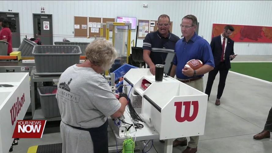 Lt. Governor Jon Husted sees firsthand the impact of Ada's Wilson Football Factory