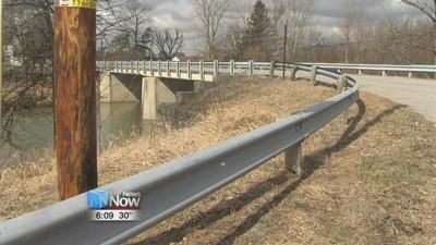 Guardrail replacement work in Allen County