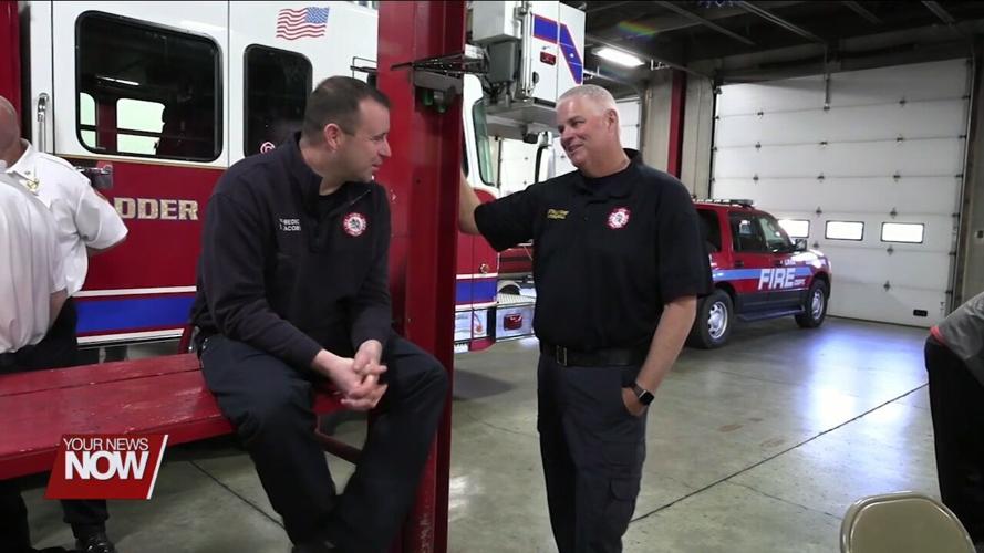 Lima Fire Department's Battalion Chief Greg Kirkendall hangs up his gear after 35 years