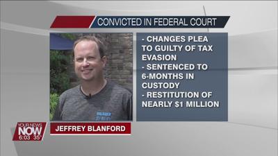 Jeffrey Blanford changes plea to tax evasion and is sentenced