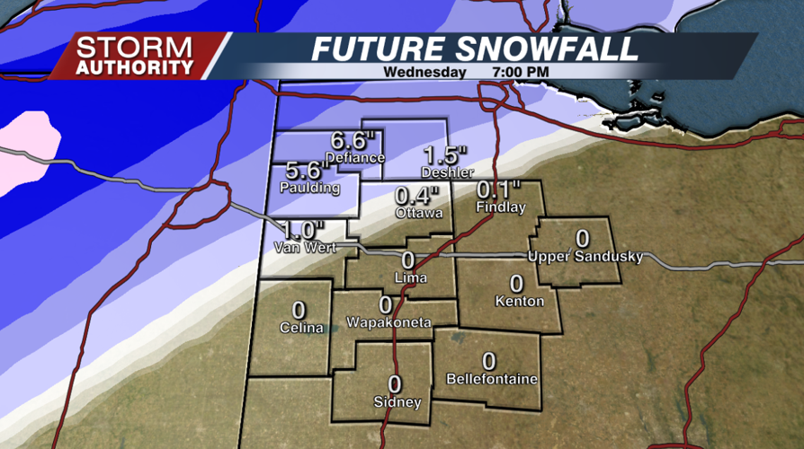 7PM Wednesday Snowfall