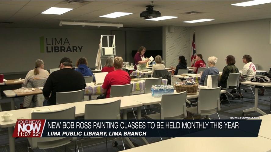 Lima Public Library hosts first session of Bob Ross painting classes
