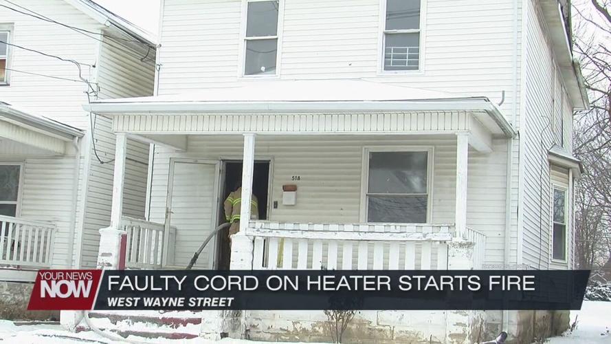 Faulty cord on heater causes fire on W. Wayne Street