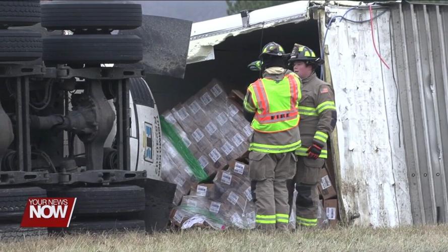 Crash on U.S. 30 flips semi