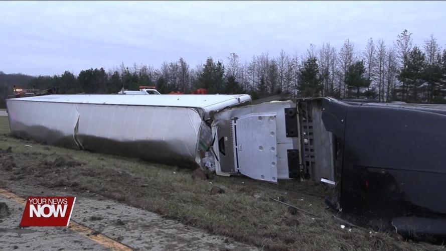 Crash on U.S. 30 flips semi