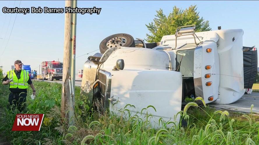 Semi overturns in two-vehicle crash on US 127 in Van Wert County