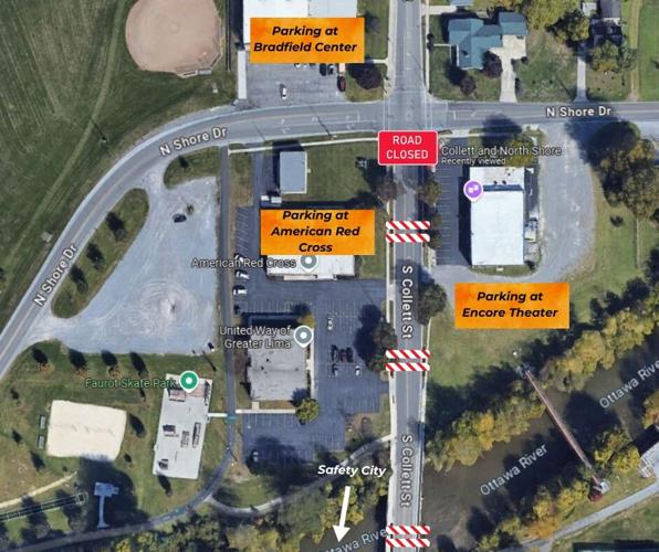 Parking map for 2024 Trunk and Treat at Safety City