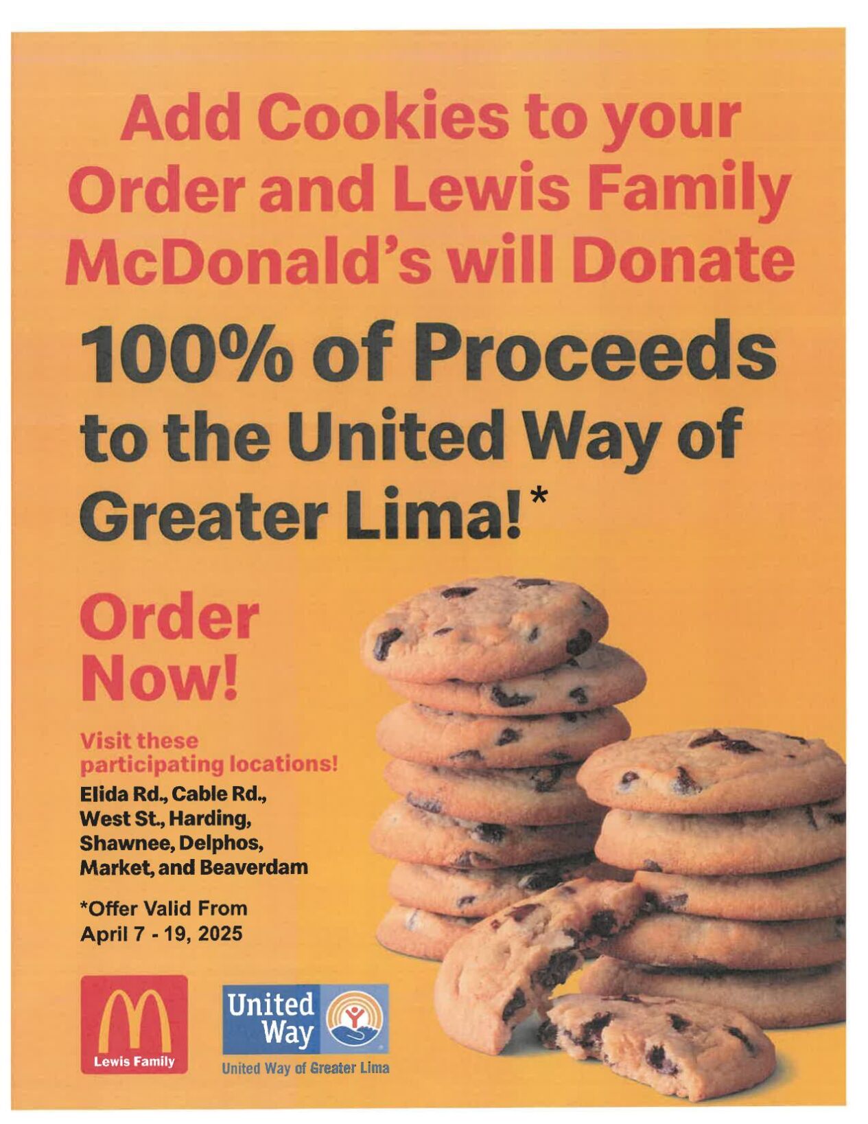 2025 United Way McD cookies