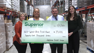Superior Credit Union makes donation to West Ohio Food Bank to help families in need