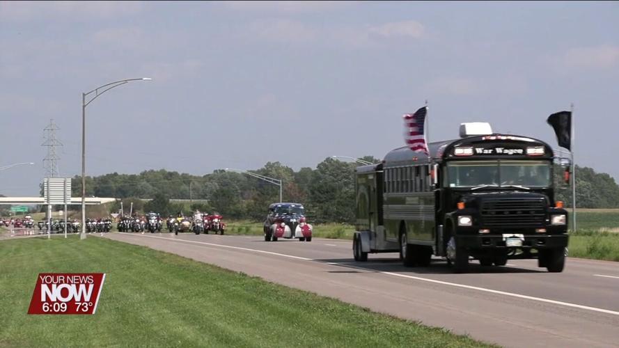 Bikers from all over ride in the 2023 Fort Fest Biker escort to honor America's soldiers