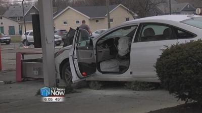 Car knocks over gas pump at Speedway