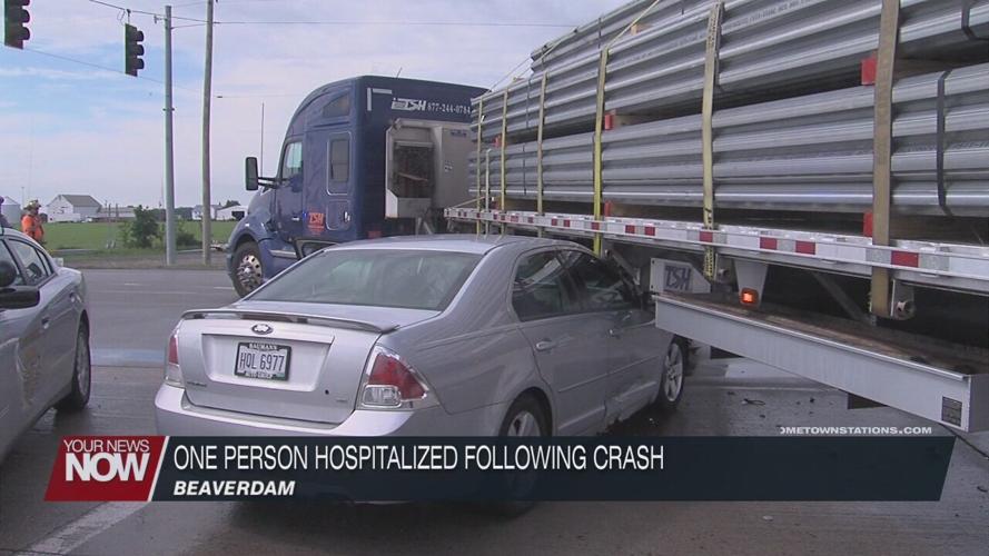 One sent to the hospital in crash