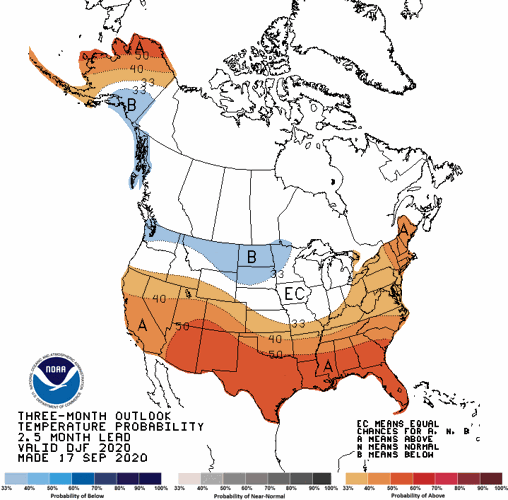 NOAA Winter Temperature Outlook
