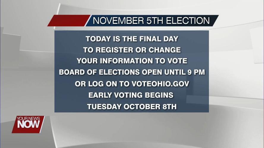 Voter registration ends today for November 5th election
