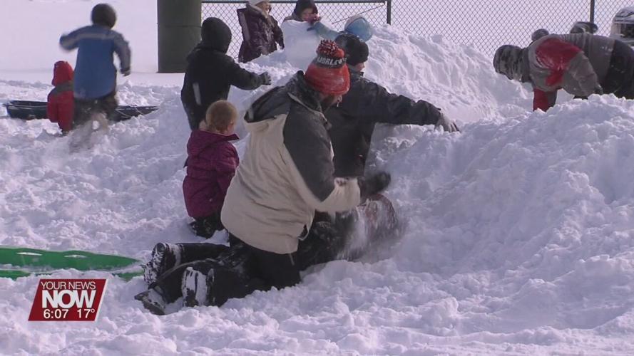 From sledding to snowball fights, lots of fun at Faurot Park after storm