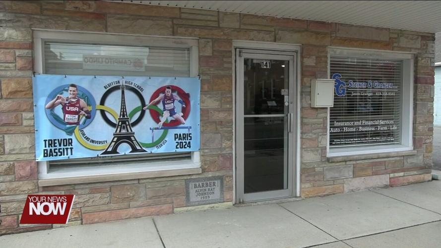 Two Bluffton women show local Olympian Trevor Bassitt support by covering community in signs