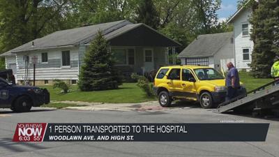 Two vehicle crash send one to the hospital