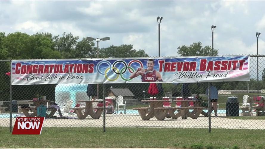 Two Bluffton women show local Olympian Trevor Bassitt support by covering community in signs