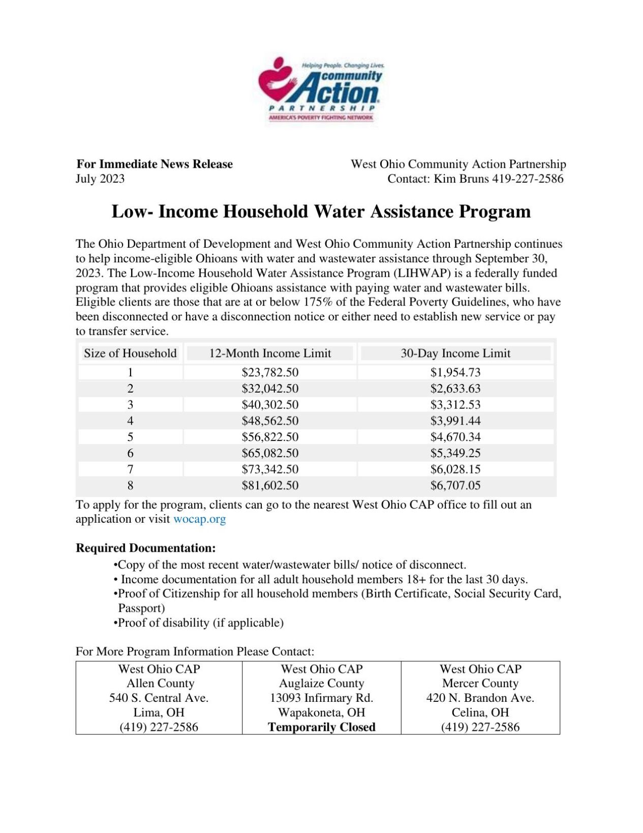 Low-income Water Assistance And Summer Crisis Program For Qualifying ...