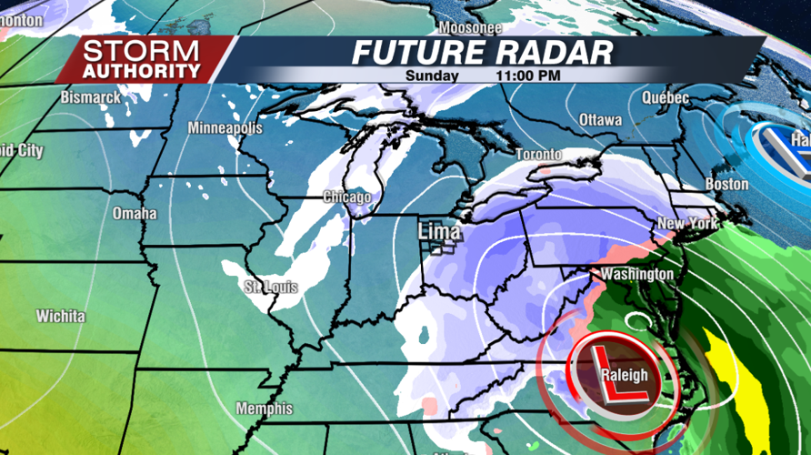 Future Radar Sunday Night