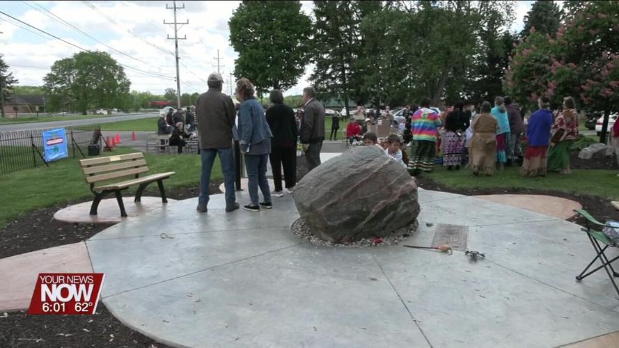 Eagle Scout Andrew McKenzie unveils Hog Creek Reservation's Chief PHT Memorial