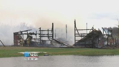 Flames Engulf Barn on Hume Road