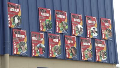 Banners celebrate students competing in Junior Fair for final time