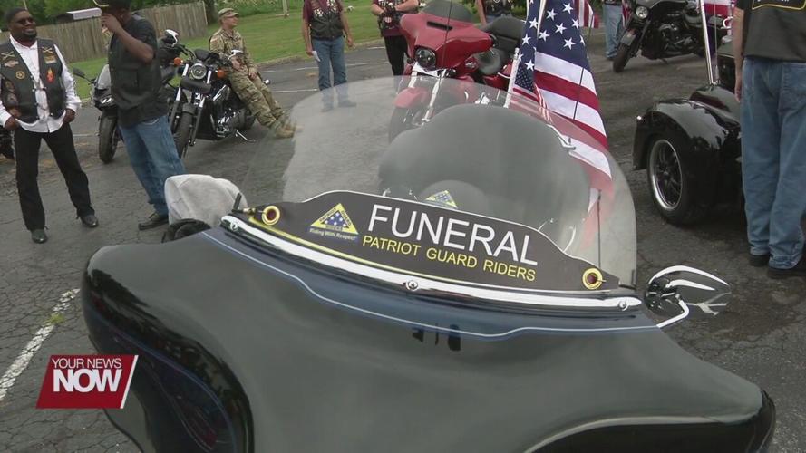 Buffalo Soldiers Motorcycle Club helps escort funeral procession