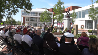 Community gathers to dedicate Veterans Memorial Grove in downtown Lima