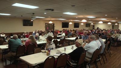 Ohio Senate president Rob McColley discusses state property taxes at Allen County GOP luncheon