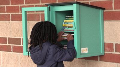Unity Elementary installs 24/7 "Little Free Library" for students
