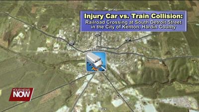 One man hospitalized after train crashes head on into car in Kenton early Sunday morning